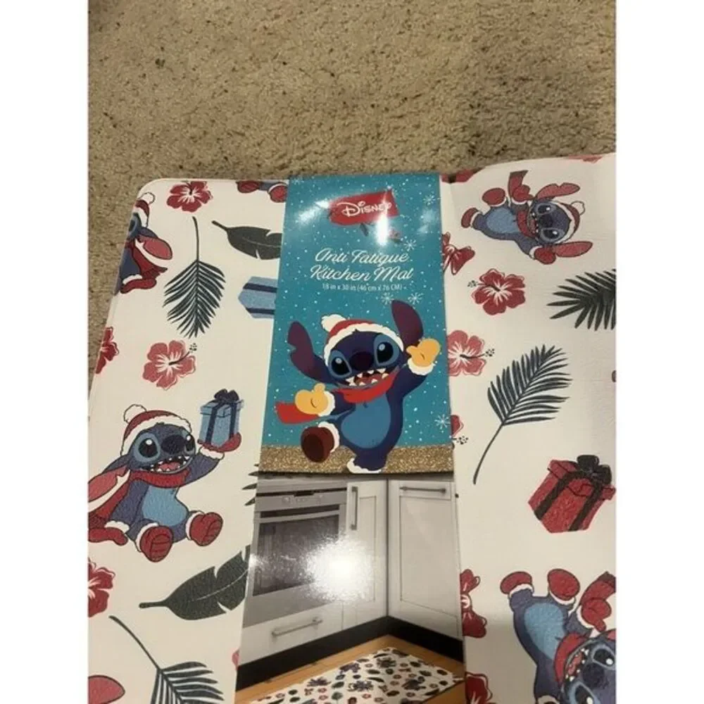 Disney Stitch Christmas Anti Fatigue Kitchen Mat 18